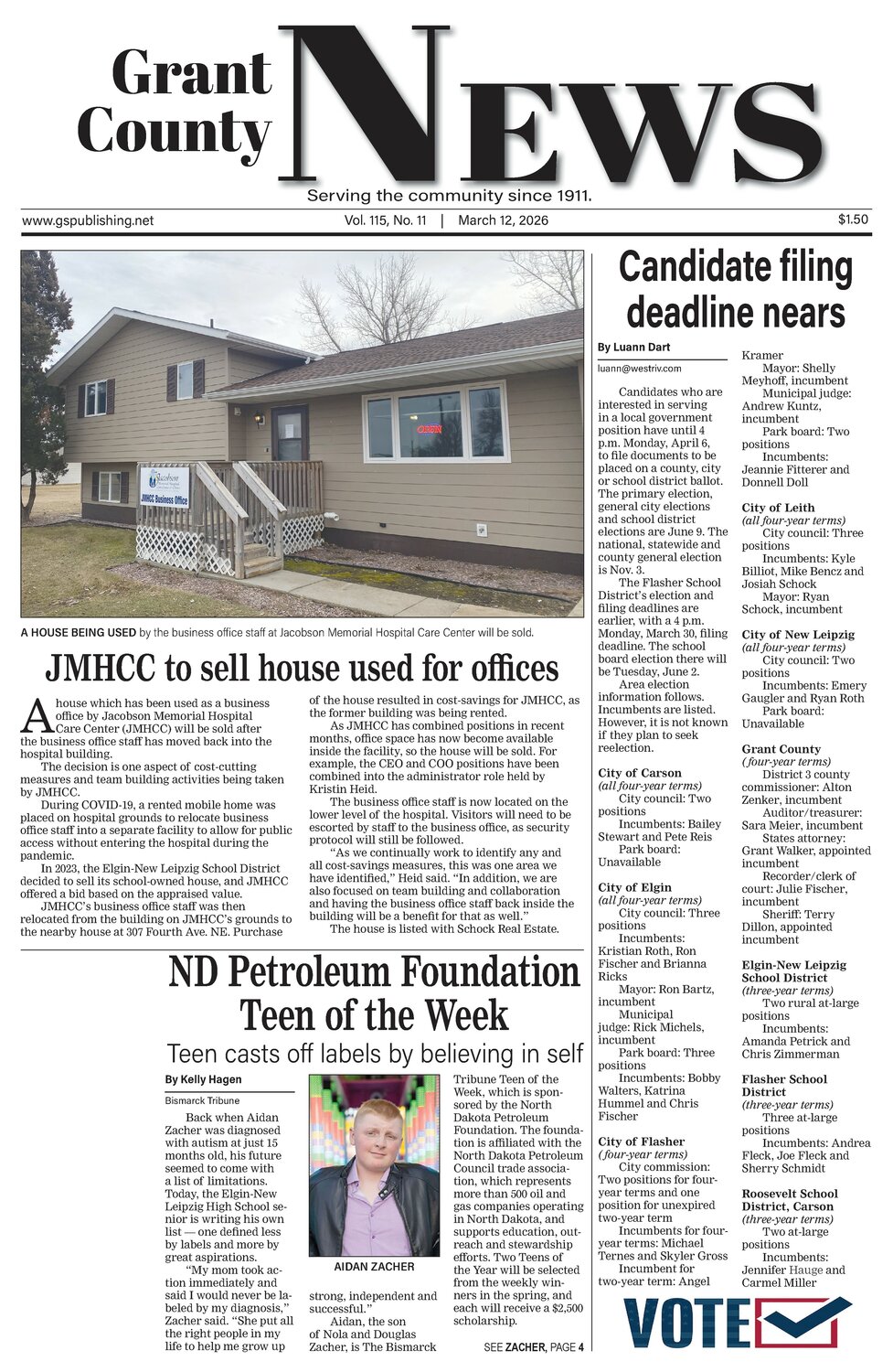 Thursday, March 12, 2026 Grant County News